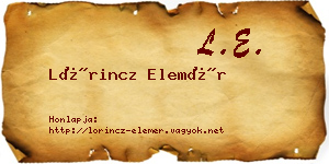 Lőrincz Elemér névjegykártya