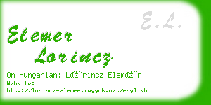 elemer lorincz business card